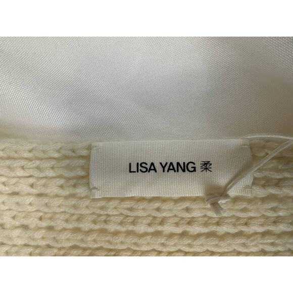 Lisa Yang 100% Cashmere Lima Scarf Chunky Knit Ivory Cream One Size NWT $335 - Picture 8 of 9